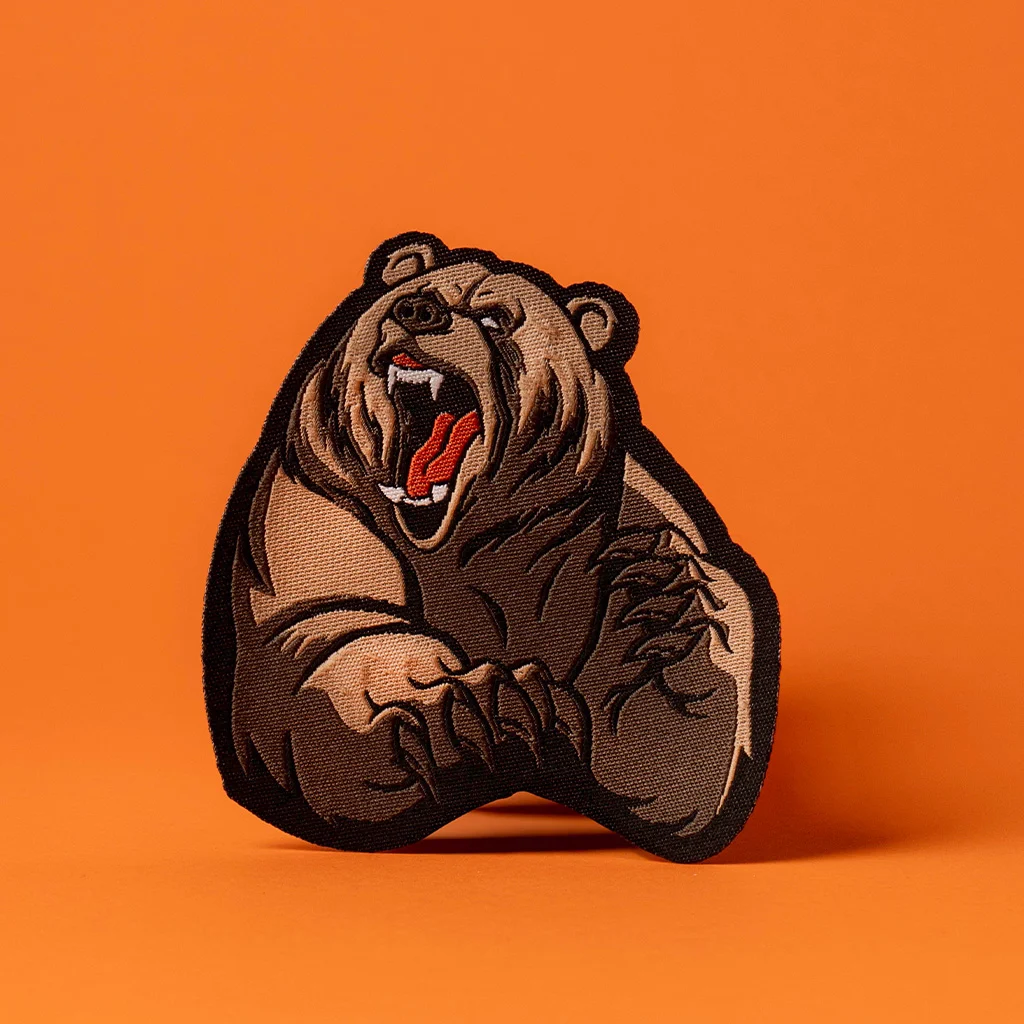 Brüllender Grizzlybär Bestickter Patch – gefertigt von LabelGo